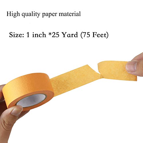 LESNIC 6 Rolls Colored Masking Tape, 1 inch Width, 25yd(75ft) per Roll, Kids DIY Craft Vibrant Colored Tapes for Crafting Labeling Color-Coding Kids Games Art Teacher Supplies, Decorating, Moving