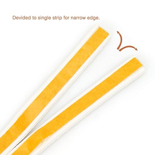 Bettli Self-Adhesive EPDM Doors and Windows Draught Excluder Foam Seal Strip Soundproofing Collision Avoidance Rubber Weatherstrip, 3/8-Inch x 3/32-Inch x 10-Feet (White, I Type) - Thumbnail 2
