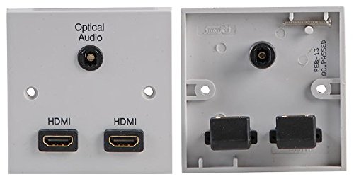 PRO SIGNAL PELR0087 AV Wallplate with 2x HDMI, 1x Optical TOSLink Female Connectors