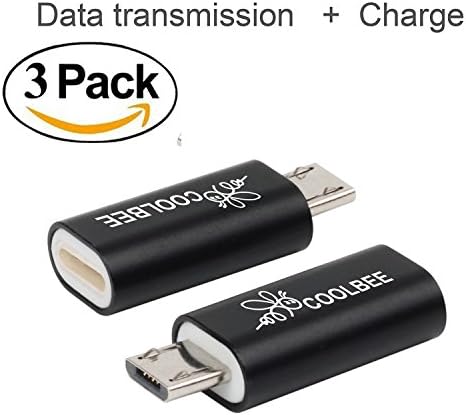 Lightning to Micro USB Adapter, Coolbee 8 Pin Lightning Female to Micro USB Male Charge Sync Connector for Smartphone, Tablet, GPS, Power Bank Through Apple Lighting Cable (Black 3-Pack)