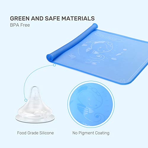 image for Silicone Baby Placemats for Children Kids Toddlers, Cute Stone Baby Pl