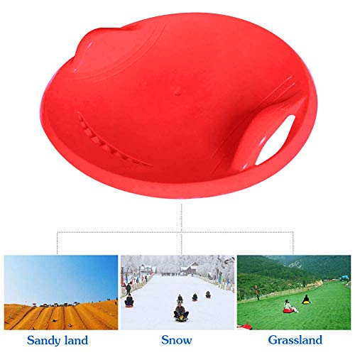 HLovebuy Sleigh Snow Sled, Children's Snow Saucer Sleds Tube Skiing Tools, Plastic Toboggan Snow Sled with Pull Rope for Kids Adult Grass Skiing/Sand Boarding/Skiing