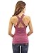 PattyBoutik Women Crochet Inset Ruched Detail Tank Top (Moderate Raspberry Medium)