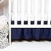 TILLYOU Mini Crib Skirt Ruffled, Microfiber Portable Crib Bed Skirt for Baby Boys and Girls, 24’' X 38’’, 10.5'‘ Drop, Navy Blue