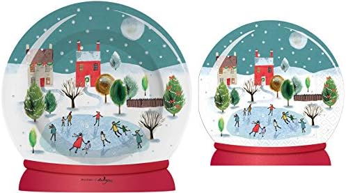 Christmas Snow Globe Die-Cut Luncheon Plates and Napkins by Design Design