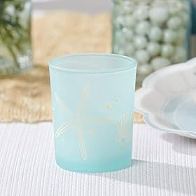 Kate Aspen Beach Party Glass (Set of 4) Holders Votive, One Size, Blue (27184NA) 41cDbrNJrJL