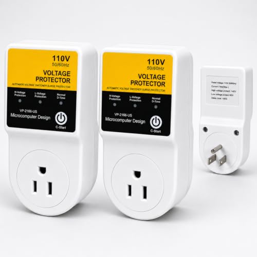 ETRTNVB 1800W Regulador de Voltaje para Refrigerador, Protector contra Sobretensiones para Lavadora,Regulador de Voltaje para Refrigerador, Supresor de Picos Enchufe AC120V para Cocina Sala (2 PCS)