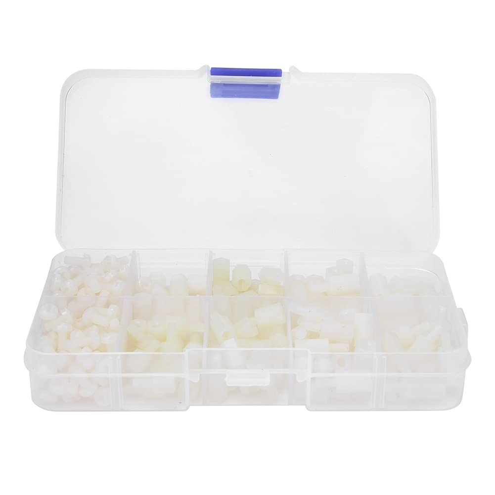 300 Pcs M3 Nylon Standoffs Kit with Hex Screw Round Spacer for Circuit Board Hardware and Communication Equipment Accessories (White)