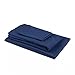 TILLYOU 3-Piece Brushed Microfiber Toddler Sheet Set for Boys Girls, Solid Baby Bedding Sheet & Pillowcase Sets Includes Flat Sheet, Fitted Bed Sheet and Envelope Pillowcase, Navy Blue