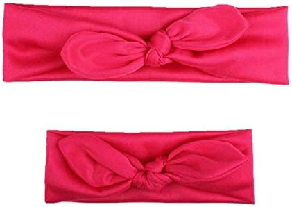 Mommy and Me Matching Headbands Hair Bands Soft Cotton Bowknot Headband Photo Prop Gift - 2PC/Set