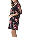 ROOSEY Women's Beach Floral Shift Dress V Neck Cold Shoulder Open Sleeves Tunic