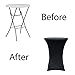 Your Chair Covers - 32 inch Highboy Cocktail Round Stretch Spandex Table Cover Black