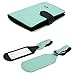 JAVOedge Mint/Black Two Tone Color RFID Blocking Passport Snap Closure Case with Pen Holder and 2 Matching Luggage Tags