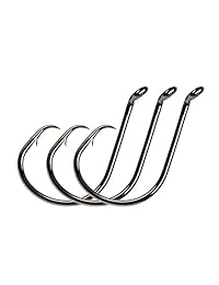 Yogayet Offset Fishing Hooks Octopus Circle Hooks Extra Sharp Black High Carbon Steel for Saltwater Boat Fishing 1 0 10 0 50 Pcs