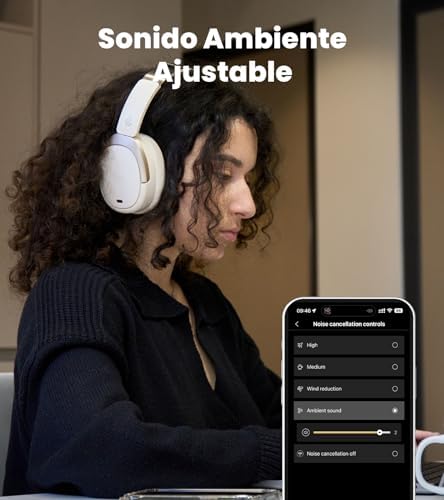Auscultadores over-ear W80 com ANC de -49dB e LDAC de alta resolução, marfim