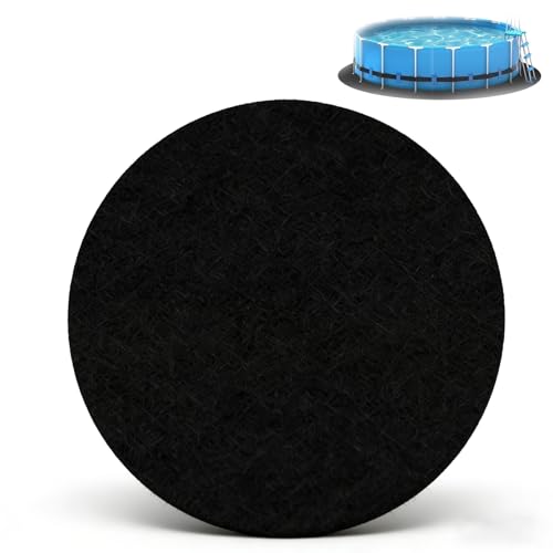 CAIEJSAEN Outdoor Pool Floor Mat, 370 cm Round Mat Under Pools, 200 g/m², Non-Woven Geotextile, Easy Installation, Simple Cut, Protection to Prevent Punctures Objects