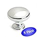5 Pack - Cosmas 4950CH Polished Chrome Cabinet Hardware Round Mushroom Knob - 1-1/4" Diameter