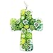Glass Of Venice Murano Glass Green Millefiori Cross Pendant