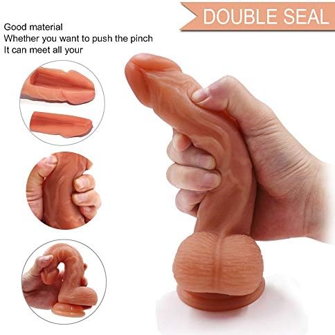 JRZDFXS Easy to Carry 8.15 Inch Lifelike Silicone Dîldɔ Body Relax Waterproof Massage for Women Beginners Soft Realistic