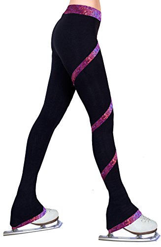 ny2 Sportswear Figure Skating Spiral Polartec Polar Fleece Pants (Hologram Foil Fuchsia, Child Large)