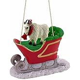 Conversation Concepts Mountain Goat Sleigh Ride Christmas Ornament - Delightful, Gold