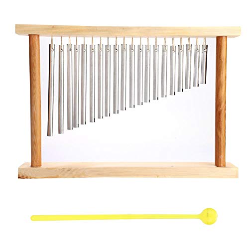 Cocoarm Single Row Bar Chime,20 Bars Wind Chime Bell Musical Percussion Instrument Wooden Frame Solid Aluminum Pipe