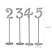 ROSENICE Wedding Table Numbers Holders Thicken Wood with Glitter, Silver