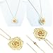 30mm Golden Necklace Chain with 24k Gold Dipped Real Rose Pendant Christmas, Valentine's Day, Great Anniversary, Mother's Day, Birthday Women
