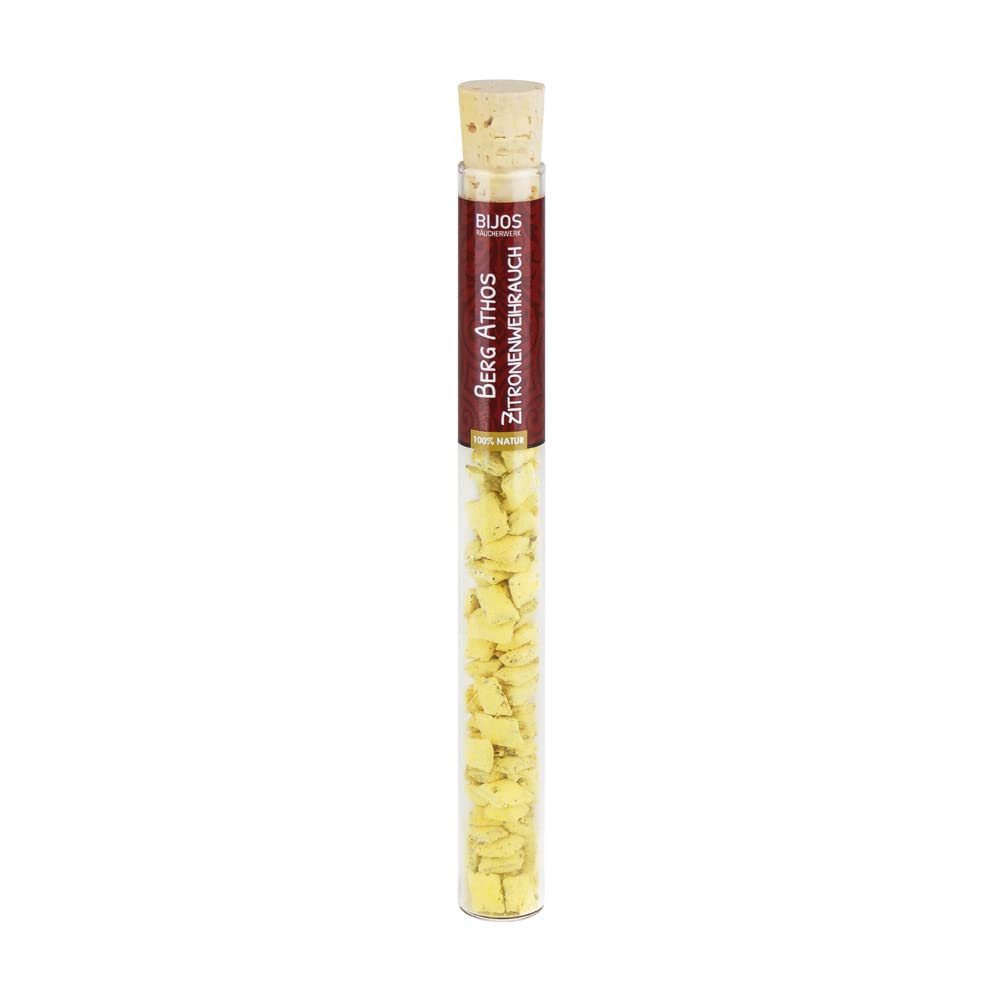 Bitto Incense in a 35 ml glass tube mount Athos lemon incense – to relax and simply be happy