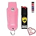Guard Dog Security Pepper Spray Keychain, Red Hot Self Defense Spray with UV Dye - Choose a Leather Holster Color, Pink primary