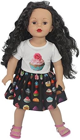 Ari and Friends Fits American Girl 18 inch Dolls - Colorful Vibrant Yummy Cupcakes Dress - 18 Inch Doll Clothes - Designed In USA - A modern twist of traditional 18” doll