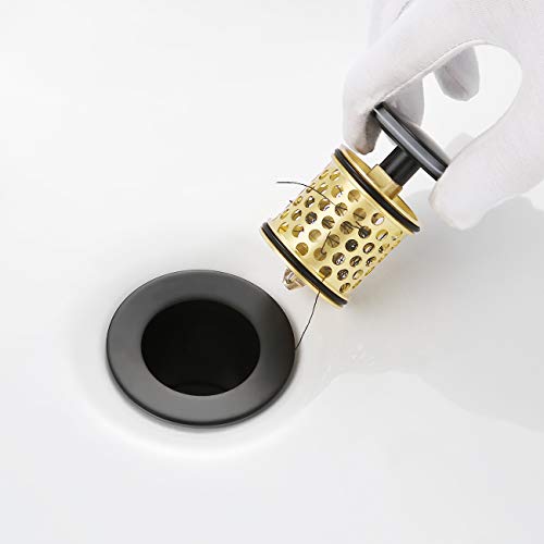 KES Pop Up Drain with Overflow with Detachable Hair Catcher Sink Drain