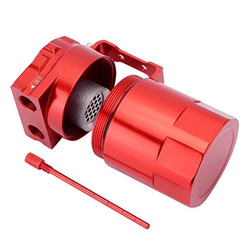 EVIL ENERGY 00590RD Red Universal Aluminum Oil Catch Reservoir Tank Breather Filter Kit 280ml - Thumbnail 3