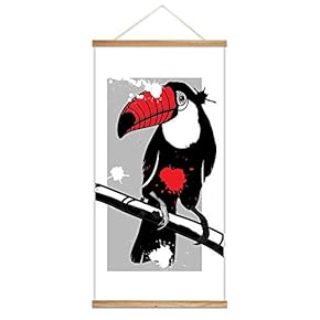 Hanging Poster with NO Mangetic Wood Frames Ink Abstract Animals Home Wall Canvas Prints Ready to Hang - 18"x36"