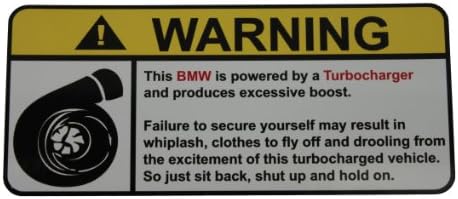 BMW Warning Turbocharger, Warning decal, sticker