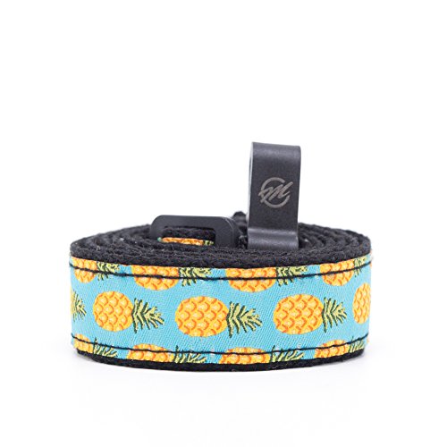 CLOUDMUSIC Pineapple Ukulele Strap with Hook Hawaiian Tropical Design Ukulele Strap no drilling For Soprano Concert Tenor Ukulele (Pineapples in Blue)