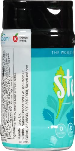 SWEETLEAF STEVIA POWDER SHAKER JAR – ZERO CALORIE STEVIA SWEETENER, NO BITTER AFTERTASTE, PLANT-BASED SUGAR SUBSTITUTE FROM KETO, NON-GMO SWEET LEAF STEVIA, 4 OZ