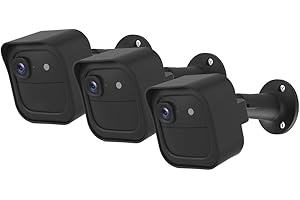 BlesConi Weatherproof Wall Mount Bracket for Blink Outdoor 2K/4/3 Cameras, ABS+Metal Protective Cover Case(Black Three)