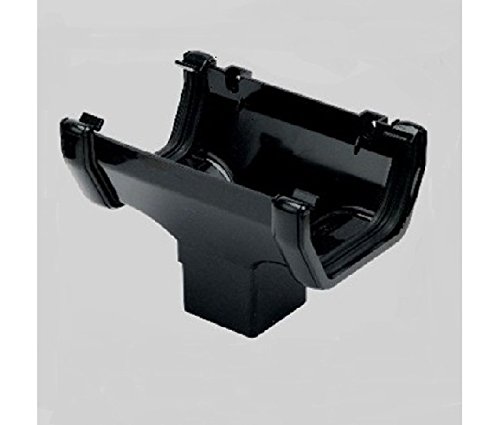 Brett Martin Running Outlet for 114mm Squarestyle Gutter system BLACK BR055B