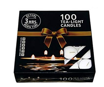 Gmall Wax Tea Light Candle (Set of 100, 3 Hr Burn Time)