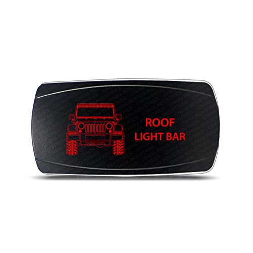 CH4x4 Rocker Switch Jeep Wrangler JK Roof Light Bar Symbol â€“ Horizontal - Red LED