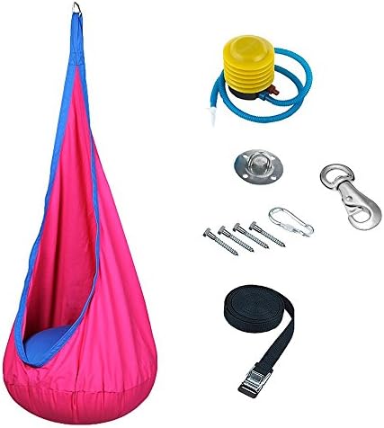 Kids Pod Swing Seat Hammock Sensory Swing (Pink)