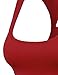 BEKDO Womens Basic Seamless Cropped Racerback Sports Tank Top-ONE Size-RED