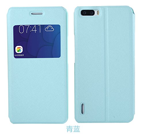 [bearlife] silk pattern flip pu open window view leather case wit…