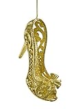 Beautiful Floral Styled Gold High Heel Ornament