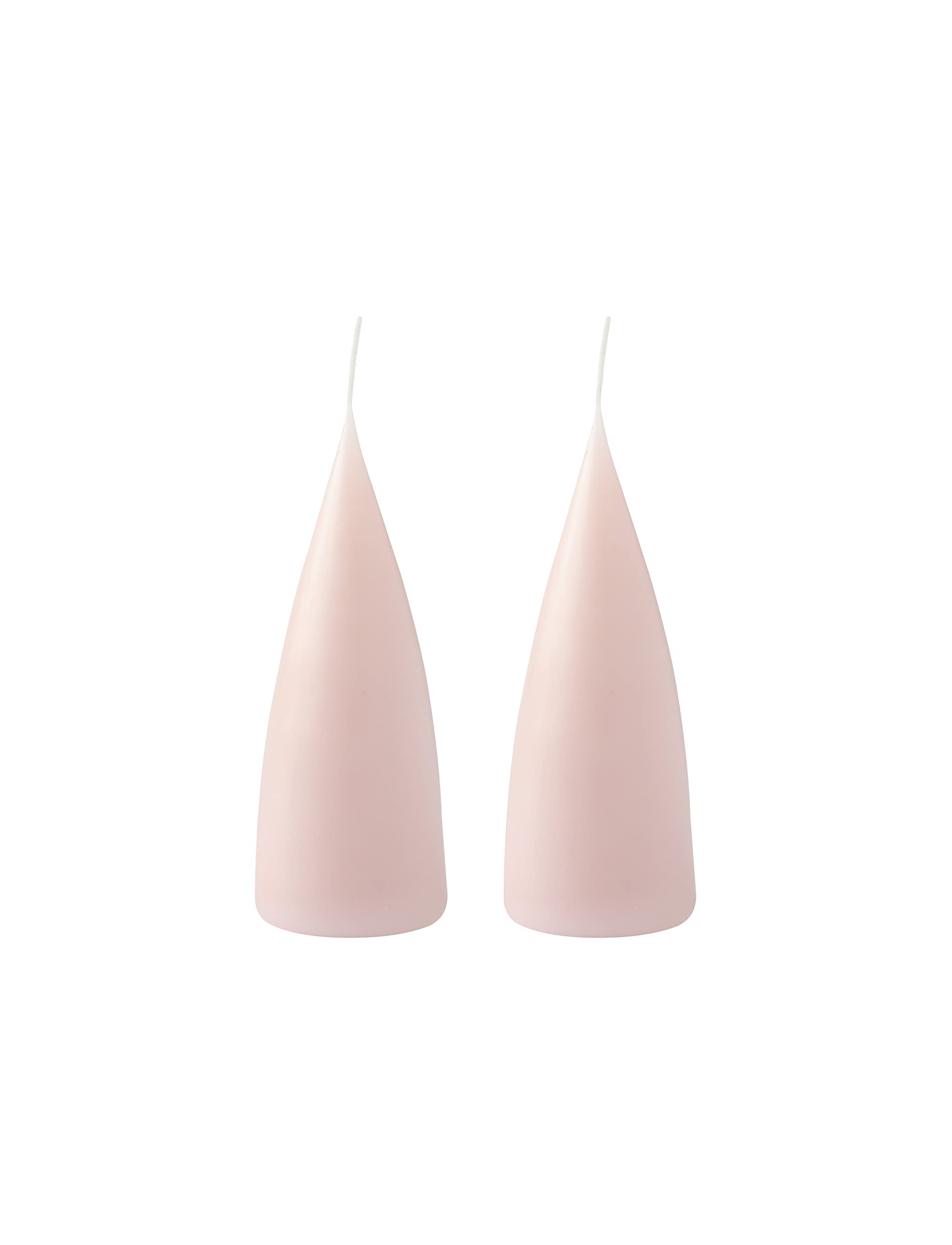 Kunstindustrien® Cone Shaped Candles, Made in Denmark, 43 Colours Available, Dripless & Smokeless Pillar Candles, Candles Long Burning 15 Hours, Unscented Candle Gift Set, 2pcs. 6.5 x 16cm (Old Rose) — image 1