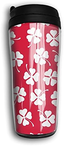 Funny Travel Mug Glass Humor Design Beautiful White Clover Pattren Trendy Coffee Cup