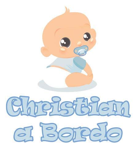 GamesMonkey Sticker Child Girl on Board - CHRISTIAN - PERSONALIZED NAME 12 CM - male - exterior car stickers glossy VINYL