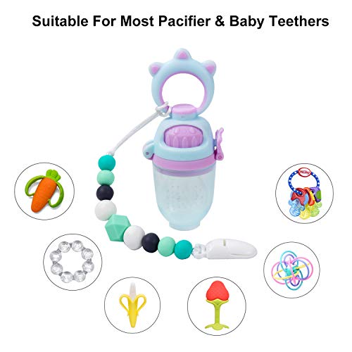 image for LIUYAXI Silicone Pacifier Clip for Baby Boys & Girls, 4 Pack Paci Clip