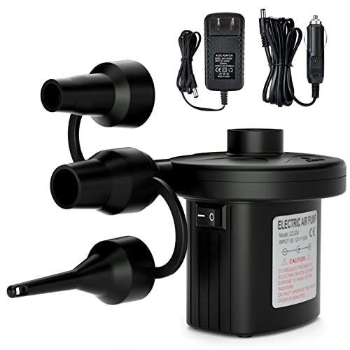 Jasonwell Electric Air Pump Portable Quick-Fill AC DC Inflator Deflator ...